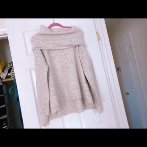 Grey Oversized Turtleneck Sweater